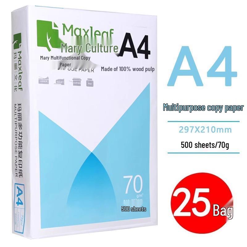 Mary A4 70g Printing & Photocopying Paper, 100 Sheets - White Draft Paper for Students & Office Use