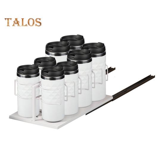 

Подставка для стаканов, стойка для хранения бутылок с водой, выдвижная конструкция, простая установка, органайзер для хранения стаканов, плавный и бесшумный выдвижной держатель для стаканов белый