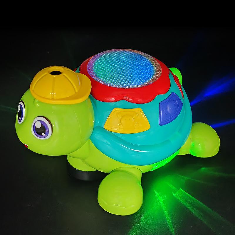 Minge de suflat electrică universală Broască țestoasă Xiaomeng Muzică Lumină Minge suspendată Broască țestoasă Formă de animal de desene animate Jucării pentru copii