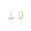 LUNNE 10k Triple Q One-Touch Ring Earrings (10k Gold) #ER20
