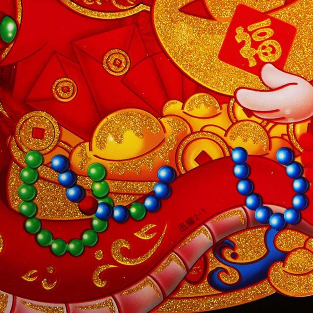 1 Pair Glitter Snake Year Door Sticker 3D Zodiac Snake Windows Decals  Year of The Snake