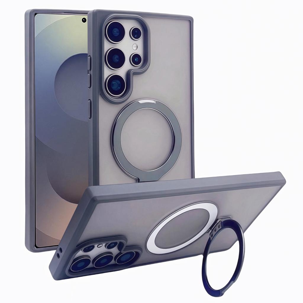 For Samsung Galaxy S25 Ultra Magnetic Case with Kickstand TPU+PC Phone Back Cover
