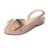 French Bow Bag Head Sandals Women's Summer Wear 2025 New Nude Casual Temperament Thick Heel Empty Sandals