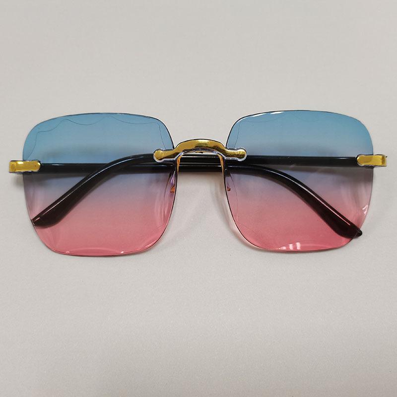 

Fashion Rimless Sunglasses Women Vintage Cut Edge Eyewear Lightweight Comfortable Shades for Daily Wear Travel