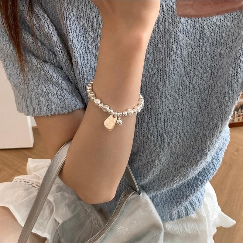 Korean Style Exquisite Matte Beaded Bracelet – Irregular Women's Elastic Jewelry Gift for Bestie (2023 New)