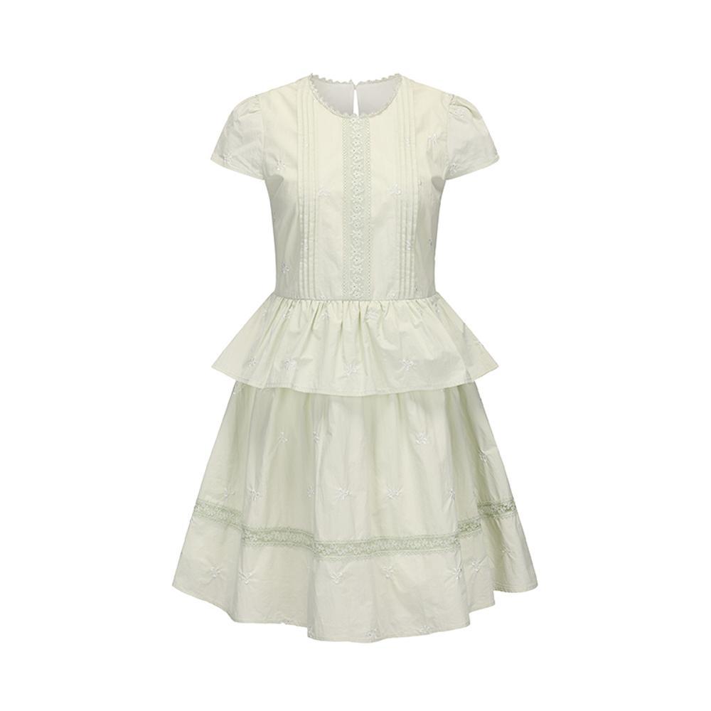 

Новое женское лавандовое милое платье для куклы с короткими рукавами для девочки, летнее платье с вышивкой ручной работы и бантом XL- (recommended 110-60kg)