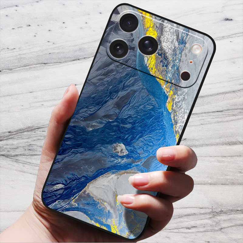 Marble Case For iPhone 16 Pro Max Black Edge Cover For iPhone17 Air 16e iPhone16 Plus Luxury Silicone Phone Cases Soft TPU Bag