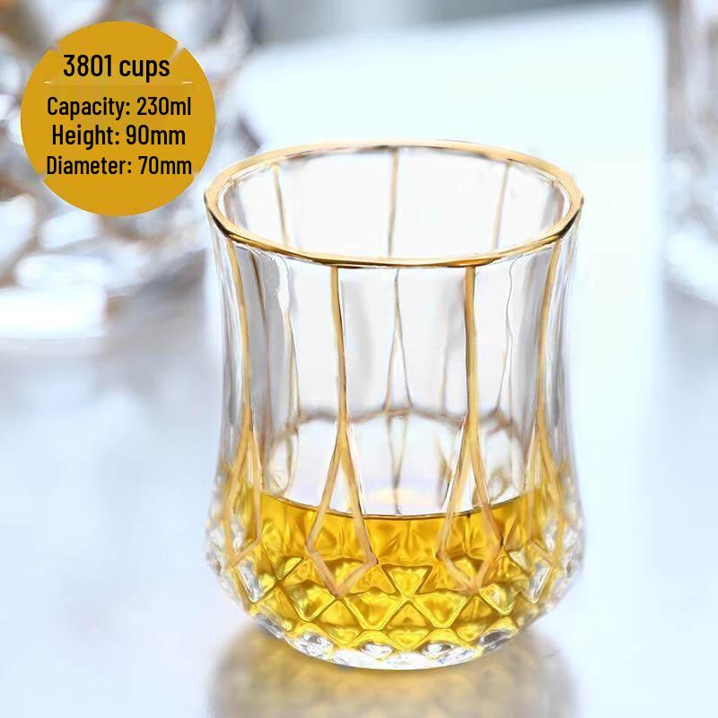 HA Gold-Traced Whiskey Glass