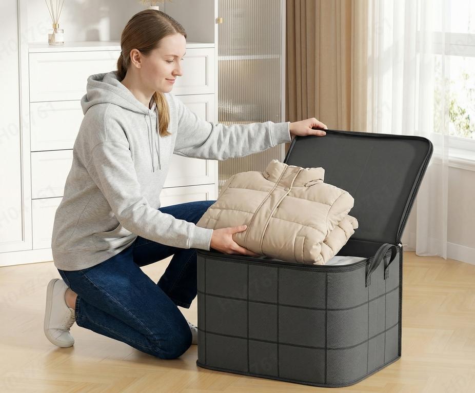 Quilt Storage Bag, Thickened Extra-large Capacity, Moving Packing Bag, Clothes And Quilt, Foldable Storage Box