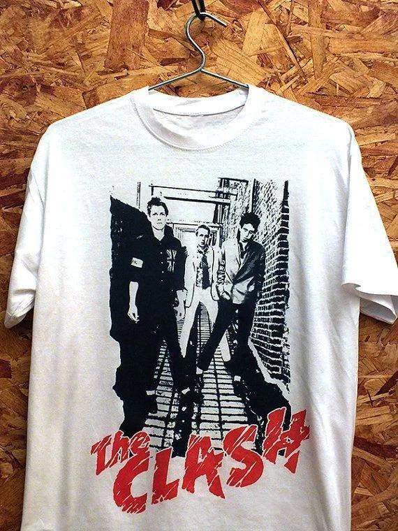 Редкий! Хлопковая белая футболка унисекс с принтом группы The Clash, размеры от S до 5XL XXXXL