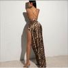 Leopard Printed Sexy Backless Maxi Dress Spaghetti Strap Bodycon Dresses Lady Women Clothes Cocktail Party Club