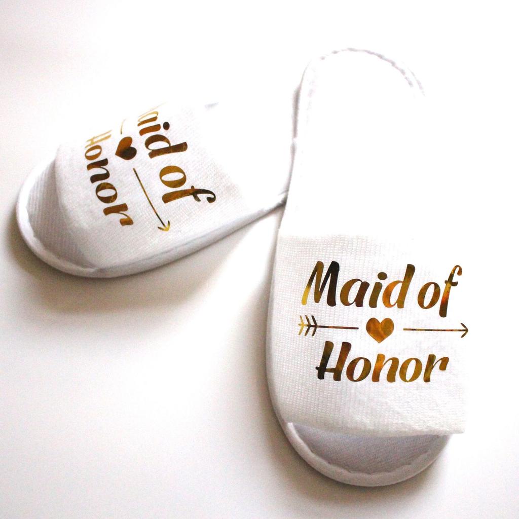 Fashion 20 Pairs Bride & Bridesmaid, Wedding Party Guests Home Slip on Shoes Bridal Party Slippers Open-toe with Golden, Red and Black