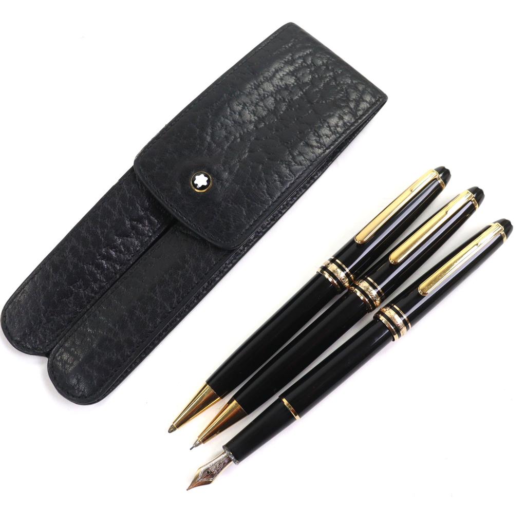 Very Good MONTBLANC fountain pen Meisterstück Classic Black gold 14K mens Used