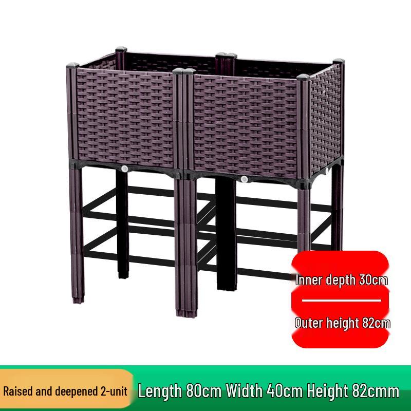 Extra-Large Thickened Raised Plastic Planter for Vegetables - Ideal for Family Rooftop or Balcony Gardening