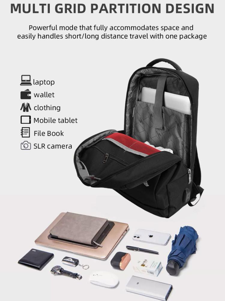 Bolsa de viagem casual preta masculina, bolsa de ombro à prova d'água, mochila de laptop de grande capacidade, bolsa escolar para meninos e estudantes