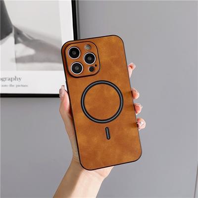 Luxury Matte Cortex Magsafe Magnetic Phone Case For iPhone 11 12 13 14 15 Pro Max X XR XS Lens Protection Cover On 14 Plus Cases