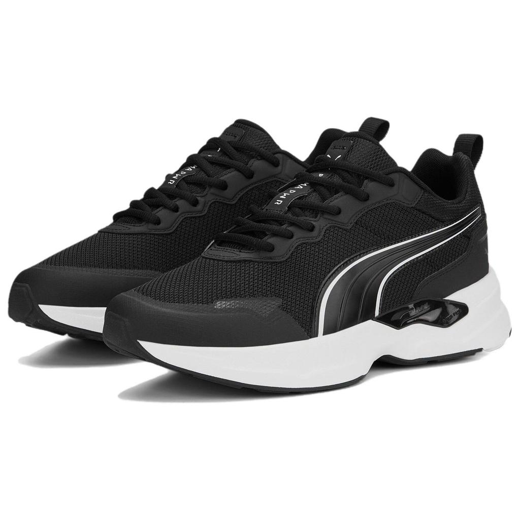 Puma Power Runner Mesh Bequeme Sport Low-Top Lifestyle Schuhe Unisex Sneaker Schwarz Weiß 388987-03