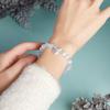 8mm White Cat's Eye Stone Elastic Bracelet for Girls Simple round Bead Jewelry Gift for Women