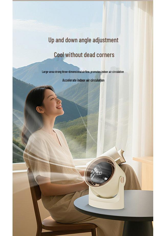 100-Speed Mini Desktop Circulating Fan for Dorms and Offices - Strong Wind Cooling