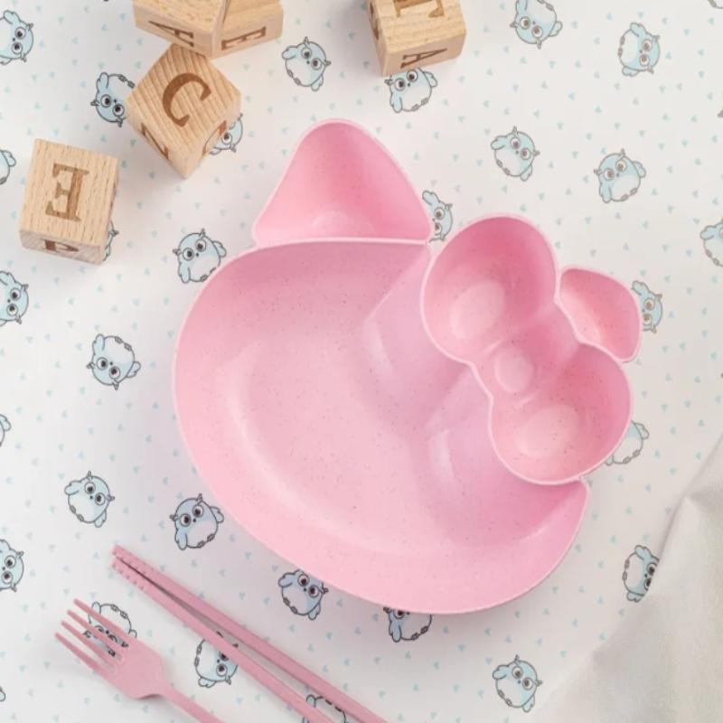 Sanrio Hello Kitty Kid Dinner Plate Divided Table Plate Dinner Plate Separated Household Adult Children Anti-Fall Plastic Plates