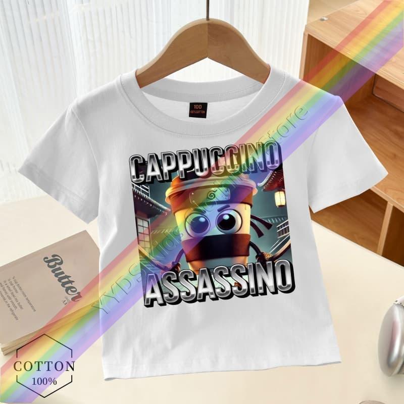 

Мальчики Девочки Мозговая гниль Итальянская Детская Футболка Забавный Принт Капучино Убийца Футболка с Коротким Рукавом Круглым Вырезом Детская Юмористическая Уличная Одежда Size 110 cm