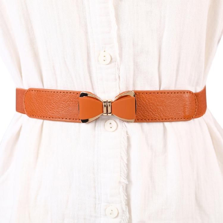 Fashionable Elastic Waist Cincher Women Slim Stretch Belt Bowknot Clasp Cummerbund for Coats Skirts Dresses