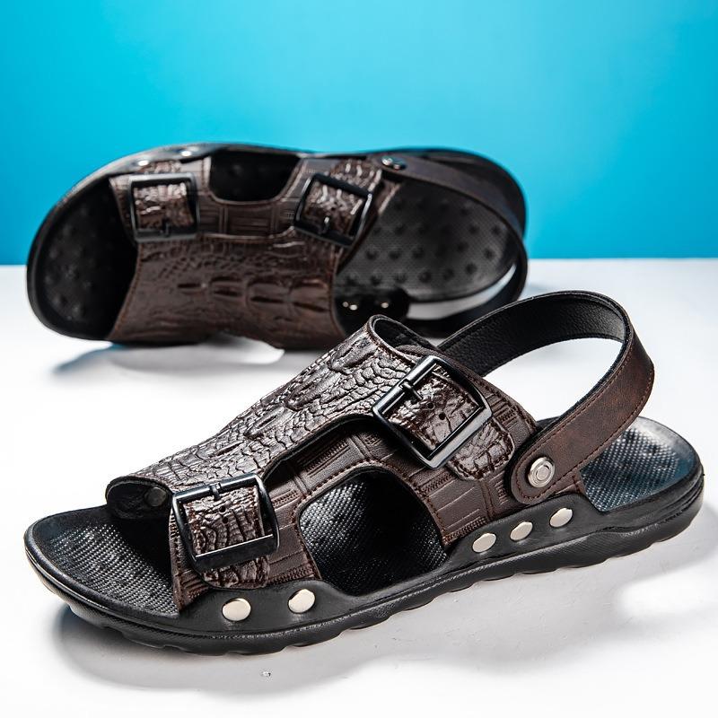 

Casual Sandals Model 22 New Soft Sole Non-Slip Beach Shoes Plus Size Open Toe Outside Breathable Abrasion Sandals 46 хакі