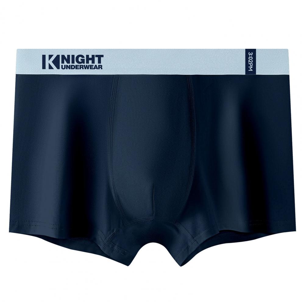 

Мужское нижнее белье-боксеры, эластичный пояс со средней посадкой, U-выпуклые шорты, трусы контрастного цвета, дышащие тонкие трусики L темно-синий