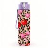 1PC Leopard Print Red Cherry Fruit Print 750ml Color Plastic Sports Water Bottle Leakproof Flip Straw Lid Suitable for Sports Office Home Use