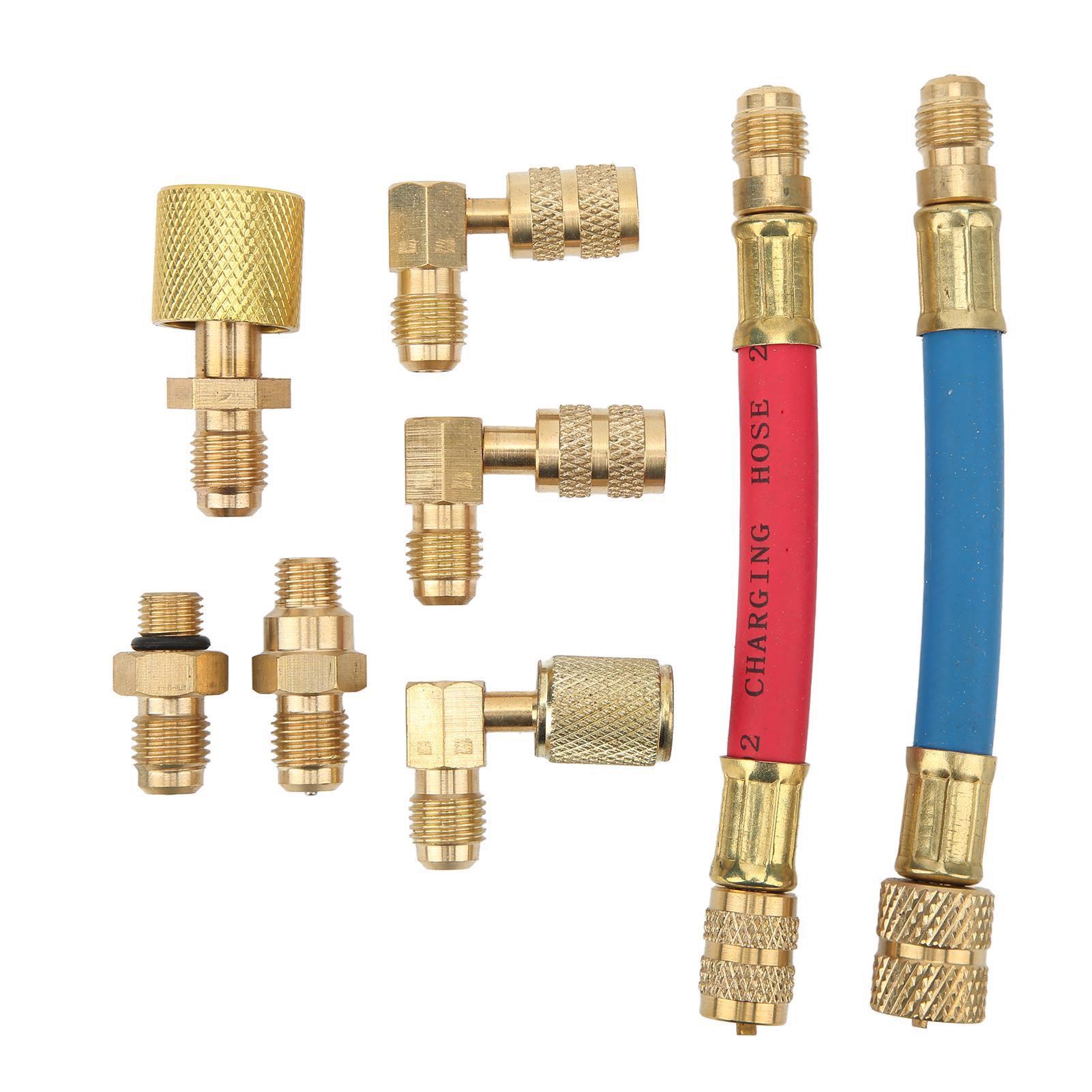 R134A R12 Refrigerant Adapter Kit   Multifunctional Car AC Conversion Connector Hose Set for Automotive   Conditioning Systems Metal Rubber
