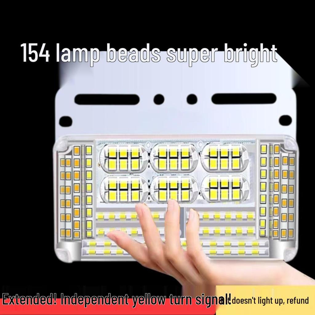 24V LED Truck Side Lights: 13 Row Waterproof Yellow Turn Signal, Super Bright Lamp Beads