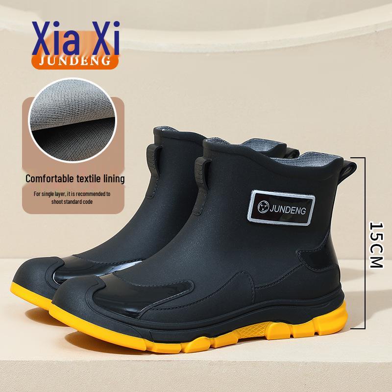 Унисекс водонепроницаемые низкие короткие резиновые сапоги с нескользящей подошвой и бархатной подкладкой Size 43-44 1540₽