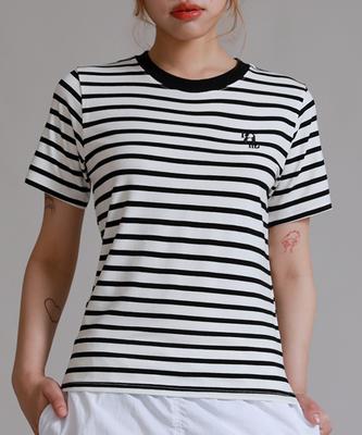 LIKE THE MOST One Stripe Regular Short Sleeve T-Shirt_Black