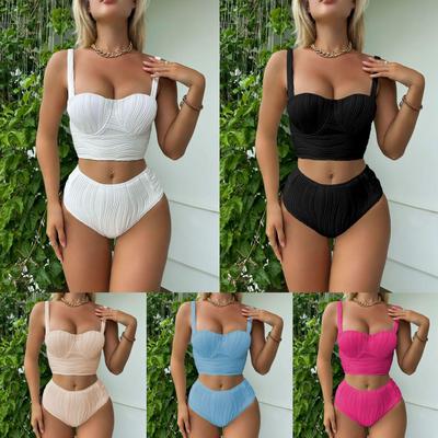 2025 European & American High Waist Floral Swimsuit with Special Fabric