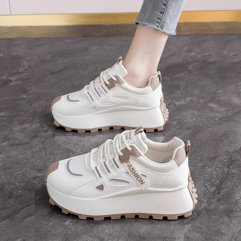 

Spring and autumn women s shoes new breathable sports shoes children versatile thick soles increase height casual little white dad shoes women 35