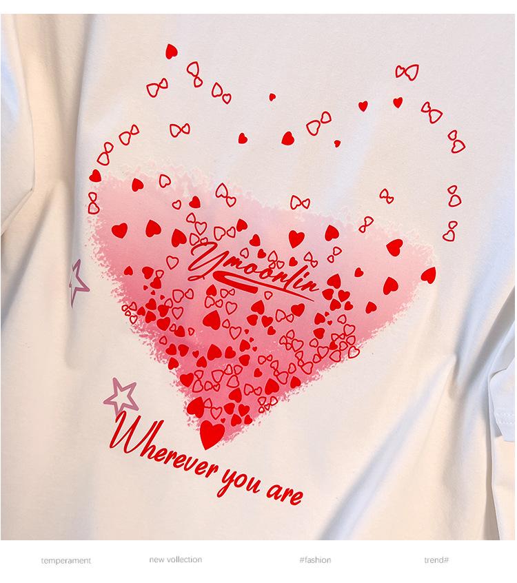 Plus Size Loose Fit Mid-Length Round Neck Short-Sleeve T-Shirt for Women
