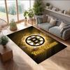 Boston Bruins Kristall-Samt-Teppich, Personalisierte rutschfeste Fußmatte mit individuellem Namenstext für Heimdekoration Geschenk