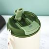 Double drink coffee cup with lifting rope 111 stainless steel thermos cup business gift cup outdoor convenient accompanying straw cup