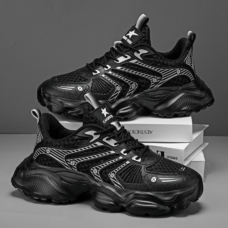 

2025 autumn new ins trendy men s shoes low-top solid color European station dad shoes thick-soled heightening casual shoes 44