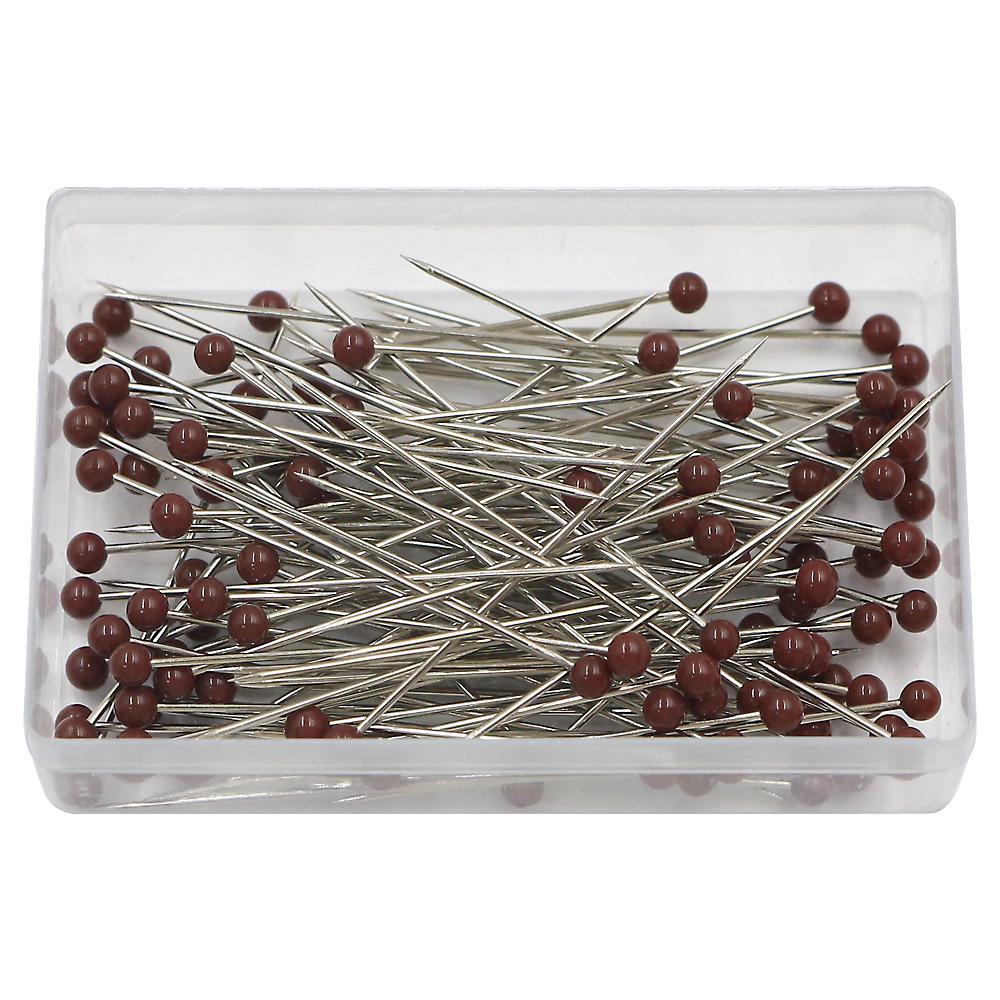 100-Piece Set: 38mm Glass Head Pins in 10 Colors for Sewing and Quilting