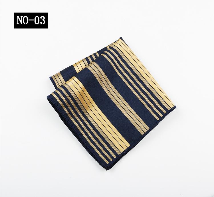 Pocket Towel Men'S Business Stripe Green Brown High-End Wedding Ceremony Handkerchief Small Square Towel