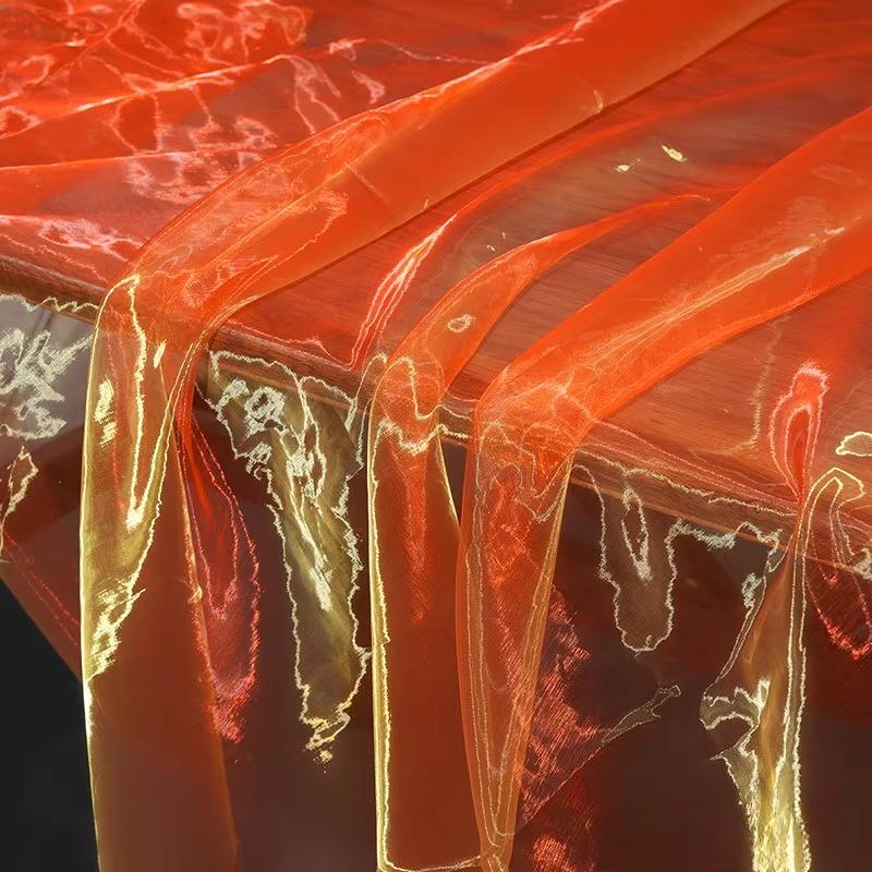 100x150cm Gradient Flashing Colorful Organza Tull Fabric for Designer Styling Shiny Dress Clothes Accessories Stage Decor