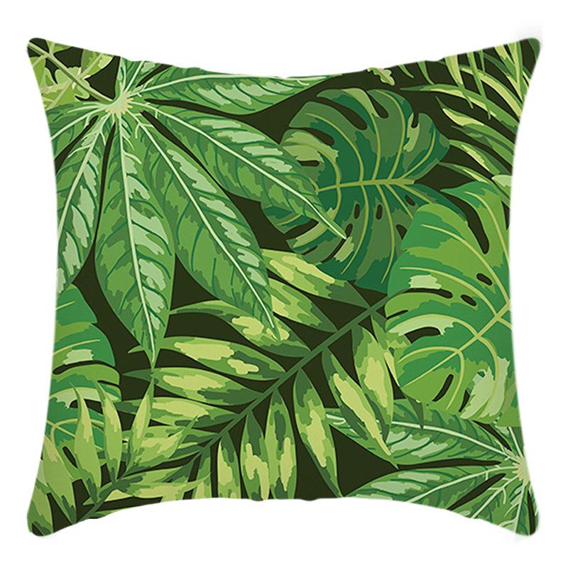 New Green Plants, Tropical Plants, High-definition Printed Pillow, Home Sofa Cushion Cover
