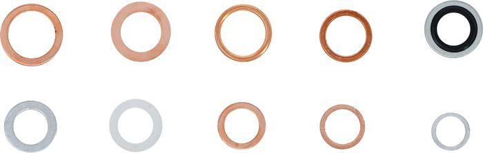 Assortiment de joints d'étanchéité - bgs - 85225 - cuivre, aluminium, nylon - 250 pièces - réparations huile