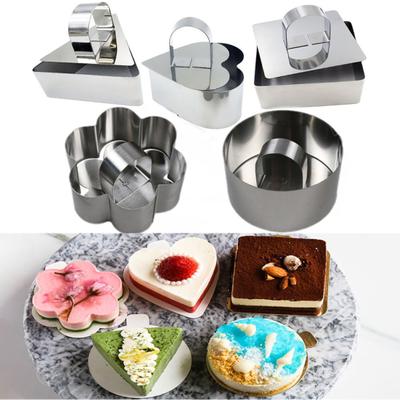 Practical Heat-resistant Stainless Steel Mini Cake Ring Mini Baking Cake Decor Mold Ring for Home