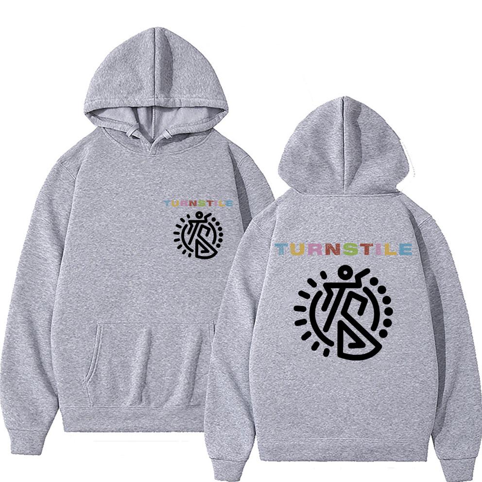 Sänger Turnstile Grafik Hoodie Herren Damen Lässig Übergroß Kapuzenpullover Sportbekleidung Herrenmode Hip Hop Rock Stil Kapuzenpullover Sweatshirt