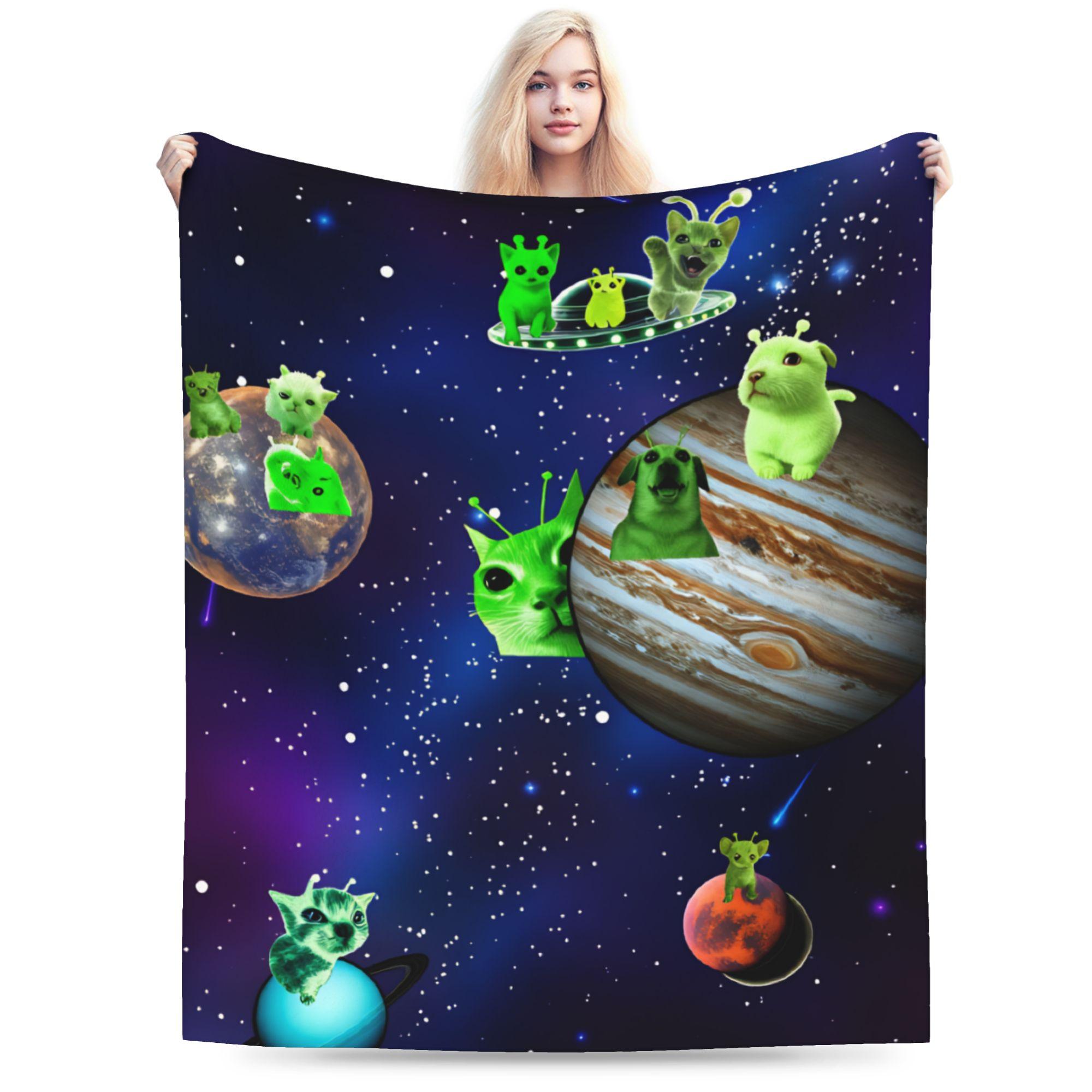 

Meowl Cat Warm Soft Blankets Students Plush Throw Blanket Print Bedroom Flannel Bedspread Sofa Bed Cover 30x40in