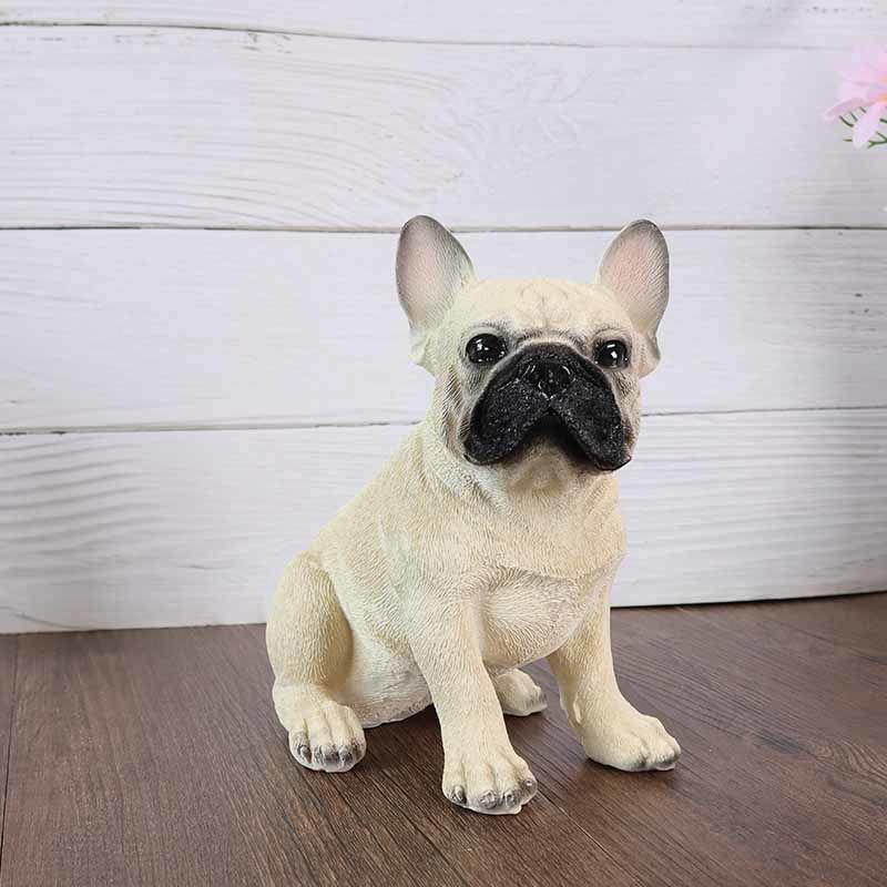Entzückende Französische Bulldogge Harzfigur: Niedliche Welpendekoration für Wohnzimmer-Schreibtisch