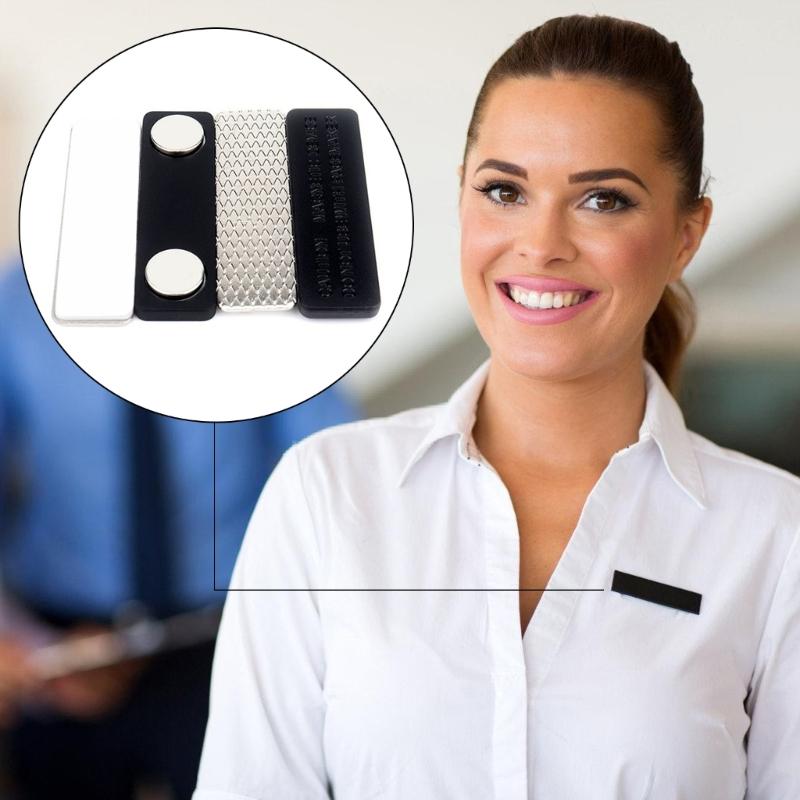 5Pieces Magnetic Name Badge Holder For Business Uniforms Jackets Lapel Shirt Water Resistant Name Label Magnets Fastener