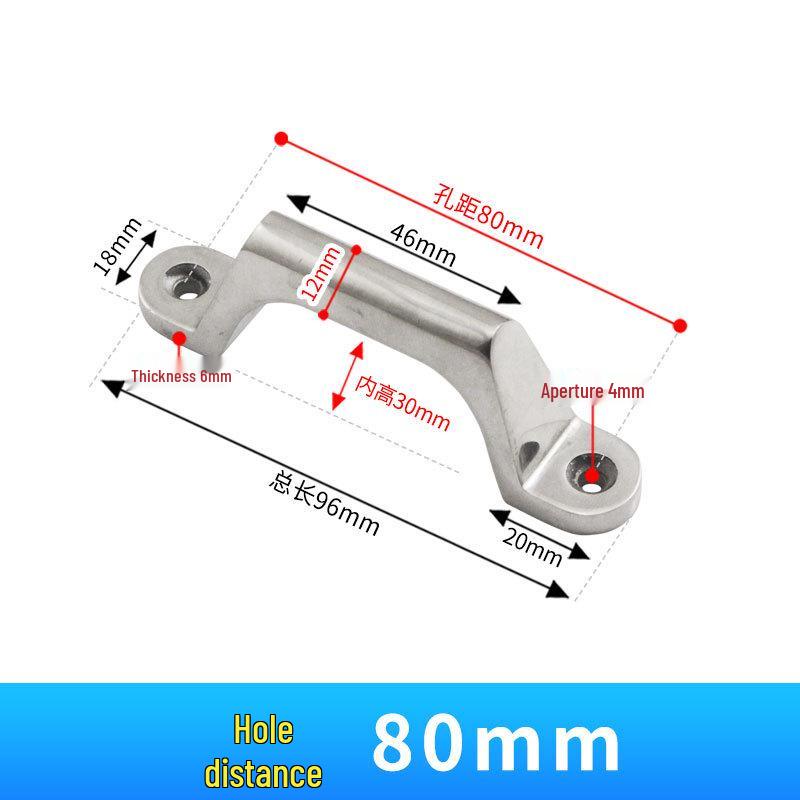 304 Stainless Steel Heavy-Duty Bow-Shaped Surface-Mounted Door Handle